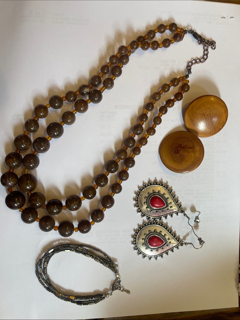 jewelry lot bracelet necklace two earrings